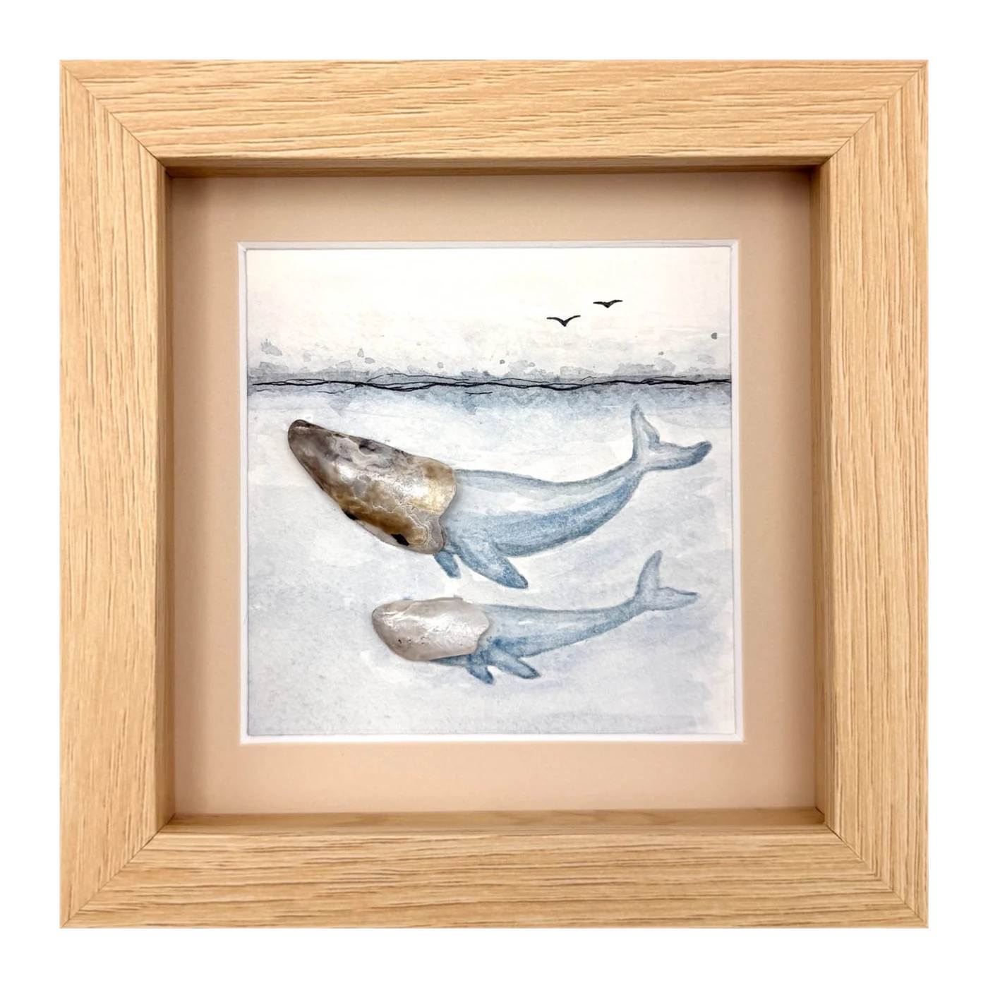Two whales beneath the surface
